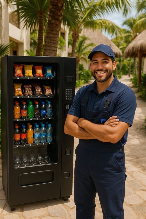 Máquina expendedora de snacks y bebidas de Vending Tulum